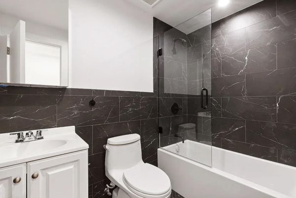 Bathroom, Glass Shower, Interior, Marble Walls, Recessed Lighting