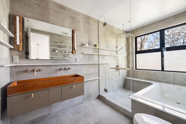 Bathroom, Dual Sink Vanities, Glass Shower, Interior