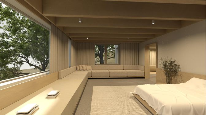 Bedroom, Interior, Recessed Lighting