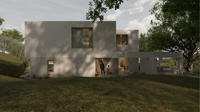 Backyard, Exterior, Facade, Modern