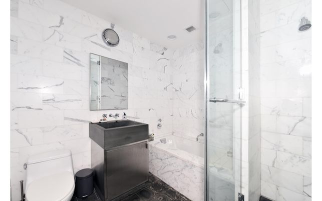 Bathroom, Glass Shower, Interior, Marble Walls