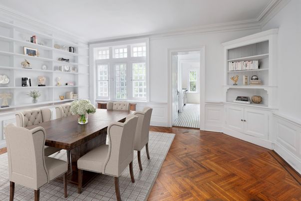 Dining room, Interior, Wood Texture Flooring