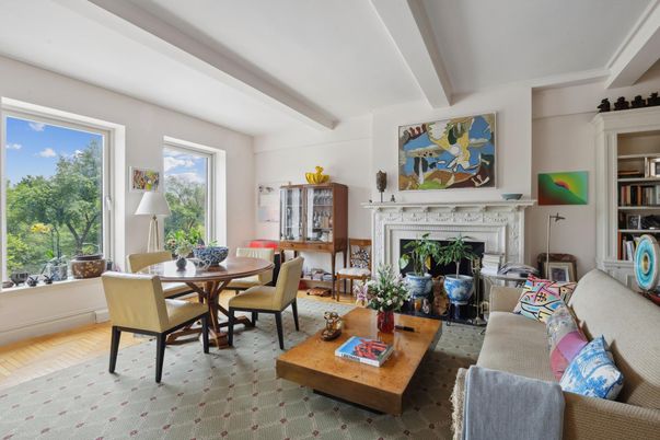 Dining room, Fireplace, Interior, Living room, Wood Texture Flooring