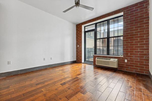 Empty room, Interior, Stone Walls, Wood Texture Flooring