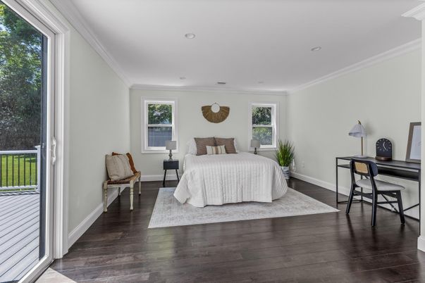 Bedroom, Home Office, Interior, Recessed Lighting, Wood Texture Flooring