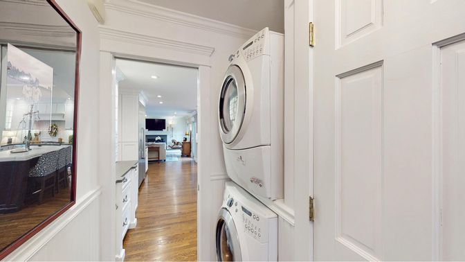 Interior, Recessed Lighting, Utility Closets, Washer, Wood Texture Flooring