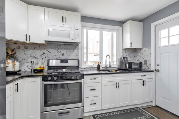 Interior, Kitchen, Marble Walls, Stainless Steel Appliances
