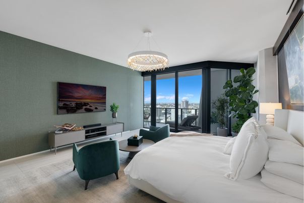 Bedroom, Chandelier, Interior, Water