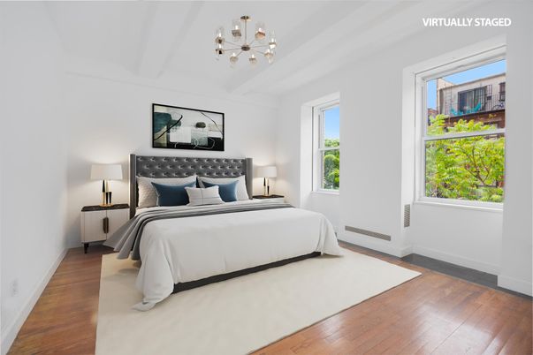 Bedroom, Interior, Pendant Lights, Wood Texture Flooring
