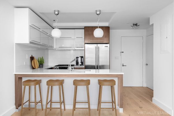 Interior, Kitchen, Pendant Lights, Stainless Steel Appliances, Wood Texture Flooring