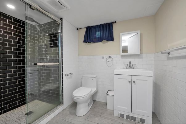 Bathroom, Glass Shower, Interior, Marble, Recessed Lighting