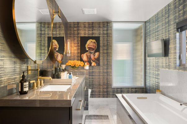 Bathroom, Dual Sink Vanities, Interior, Marble