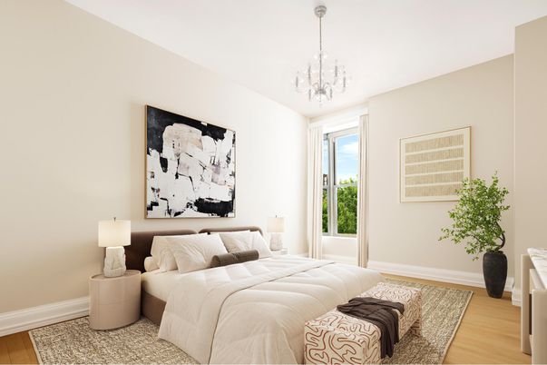 Bedroom, Chandelier, Interior, Wood Texture Flooring