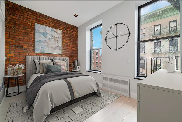 Bedroom, Interior, Recessed Lighting, Stone Walls