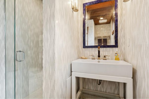 Bathroom, Glass Shower, Interior, Wooden Ceilings