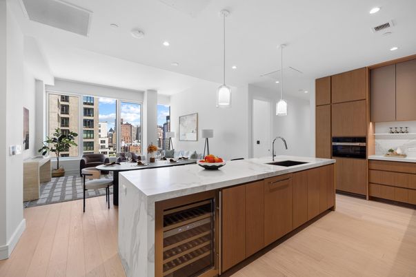 Dining room, Interior, Kitchen, Living room, Pendant Lights, Recessed Lighting, Wood Texture Flooring