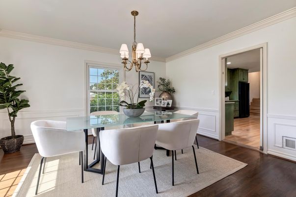 Chandelier, Dining room, Interior, Wood Texture Flooring