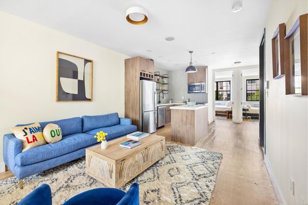 Interior, Kitchen, Living room, Pendant Lights, Recessed Lighting, Stainless Steel Appliances, Wood Texture Flooring
