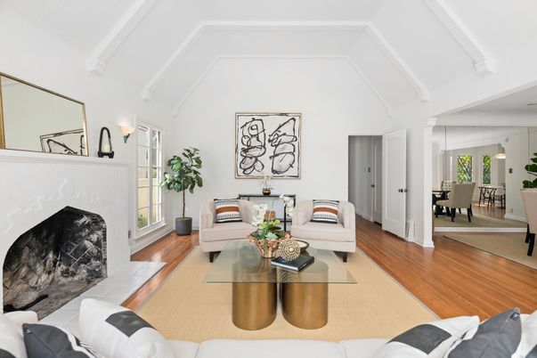 Dining room, Fireplace, Interior, Living room, Wood Texture Flooring