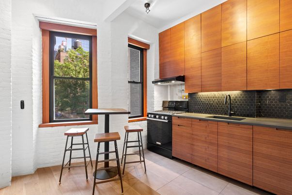 Interior, Kitchen, Stainless Steel Appliances, Wood Texture Flooring