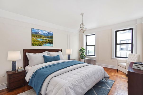 Bedroom, Interior, Pendant Lights, Wood Texture Flooring
