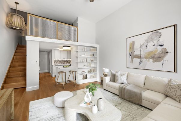 Dining room, Interior, Living room, Pendant Lights, Wood Texture Flooring