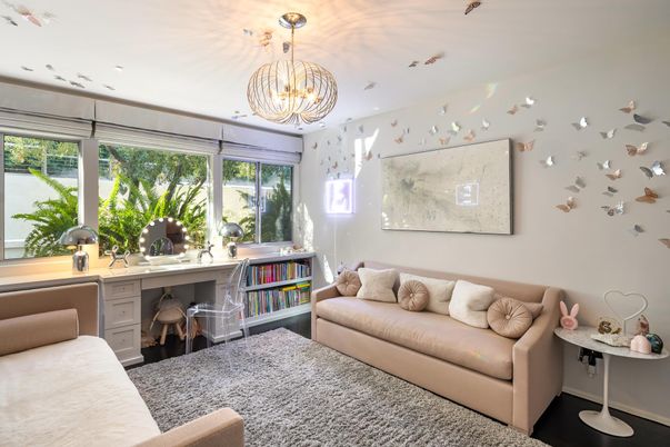 Chandelier, Home Office, Interior, Recessed Lighting