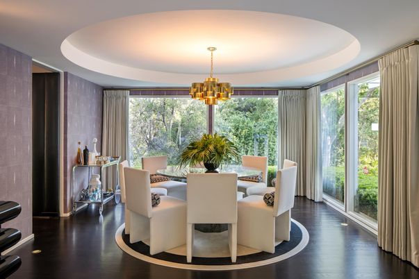 Chandelier, Dining room, Interior, Wood Texture Flooring