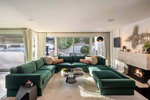Fireplace, Interior, Living room, Recessed Lighting