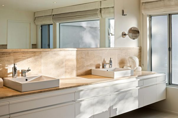 Bathroom, Dual Sink Vanities, Interior, Recessed Lighting