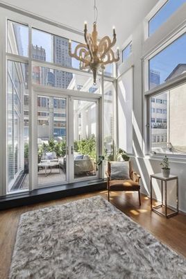 Chandelier, Interior, Sun Room, Wood Texture Flooring