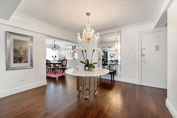 Chandelier, Dining room, Interior, Wood Texture Flooring