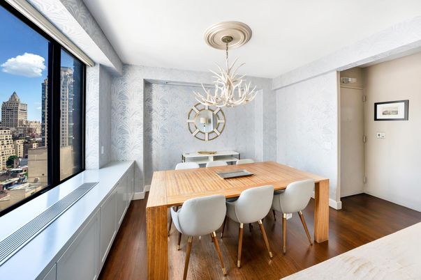 Chandelier, Dining room, Interior, Wood Texture Flooring