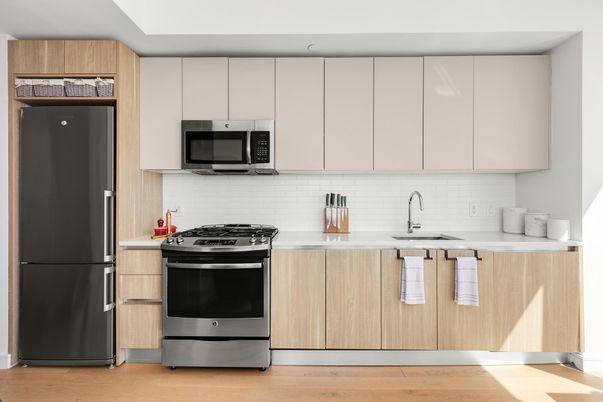 Interior, Kitchen, Stainless Steel Appliances, Wood Texture Flooring