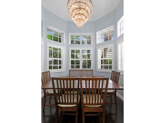 Chandelier, Dining room, Interior, Wood Texture Flooring