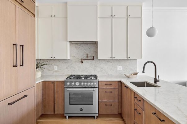Interior, Kitchen, Pendant Lights, Stainless Steel Appliances, Wood Texture Flooring