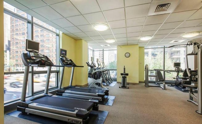 Fitness Equipment, Gym, Interior, Recessed Lighting