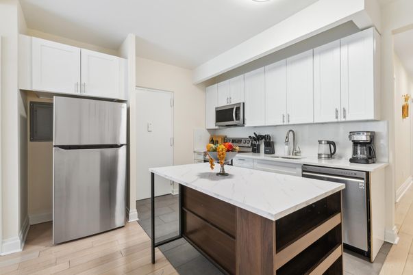 Interior, Kitchen, Stainless Steel Appliances, Wood Texture Flooring