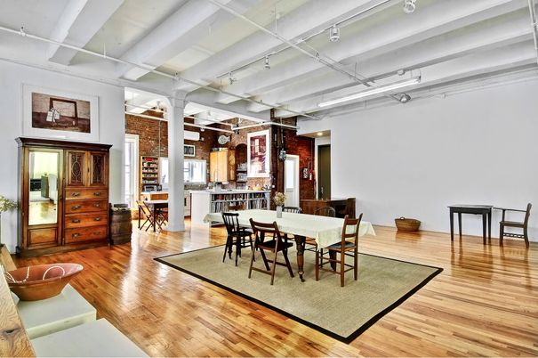 Dining room, Interior, Stone Walls, Wood Texture Flooring