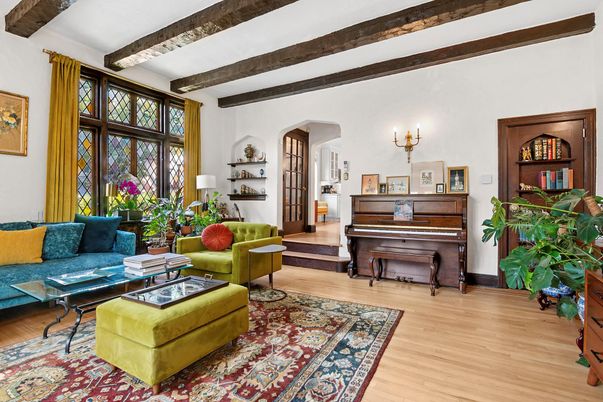 Interior, Living room, Piano, Wooden Beams, Wood Texture Flooring