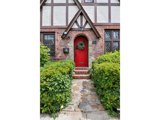 Exterior, Facade, Brick Facade, Tudor Revival