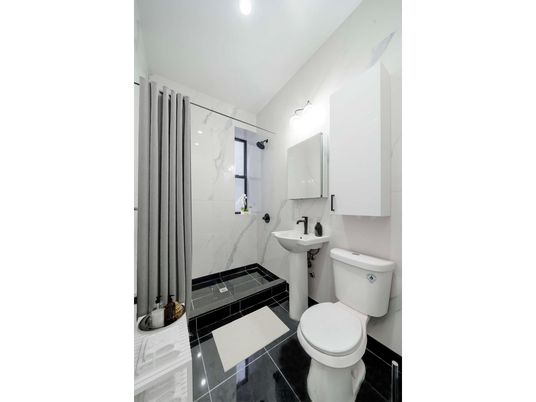 Bathroom, Interior, Marble Walls, Recessed Lighting