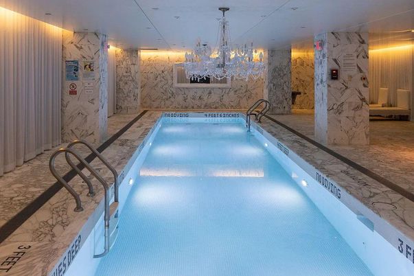 Chandelier, Interior, Marble Walls, Pool