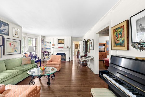 Fireplace, Interior, Living room, Piano, Wood Texture Flooring