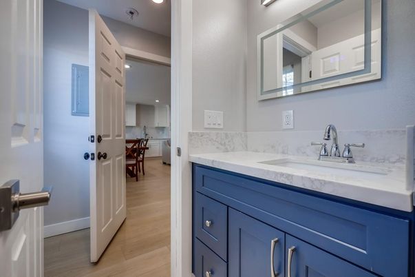 Bathroom, Interior, Kitchen, Recessed Lighting, Wood Texture Flooring