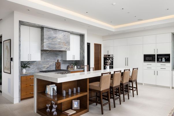 Interior, Kitchen, Marble Walls, Recessed Lighting