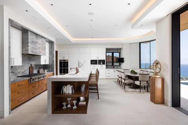 Dining room, Interior, Kitchen, Recessed Lighting, Stainless Steel Appliances, Water