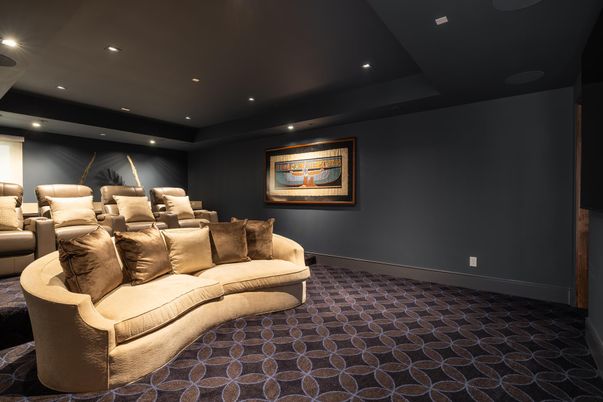 Home Theatre Room, Interior, Projection Screen, Recessed Lighting, Theatre Room