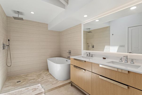 Bathroom, Dual Sink Vanities, Free Standing Baths, Glass Shower, Interior, Recessed Lighting