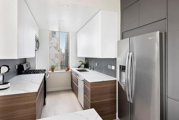 Interior, Kitchen, Recessed Lighting, Wood Texture Flooring
